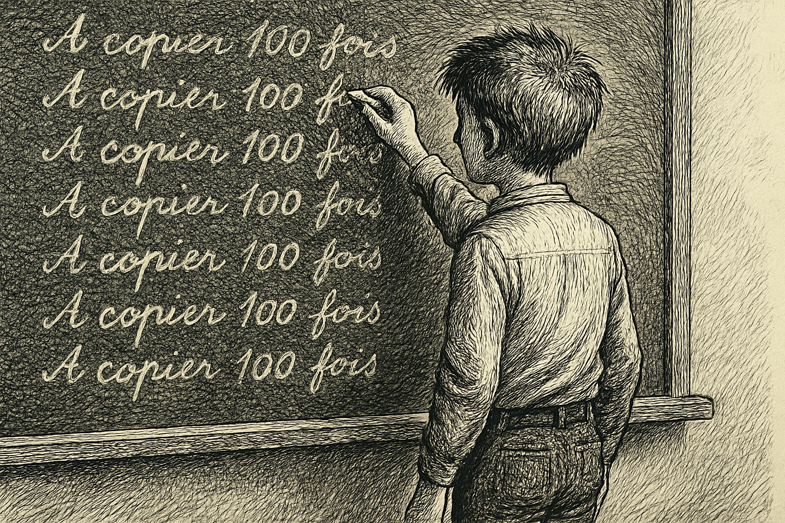 Illustration de À copier 100 fois de Antoine Dole