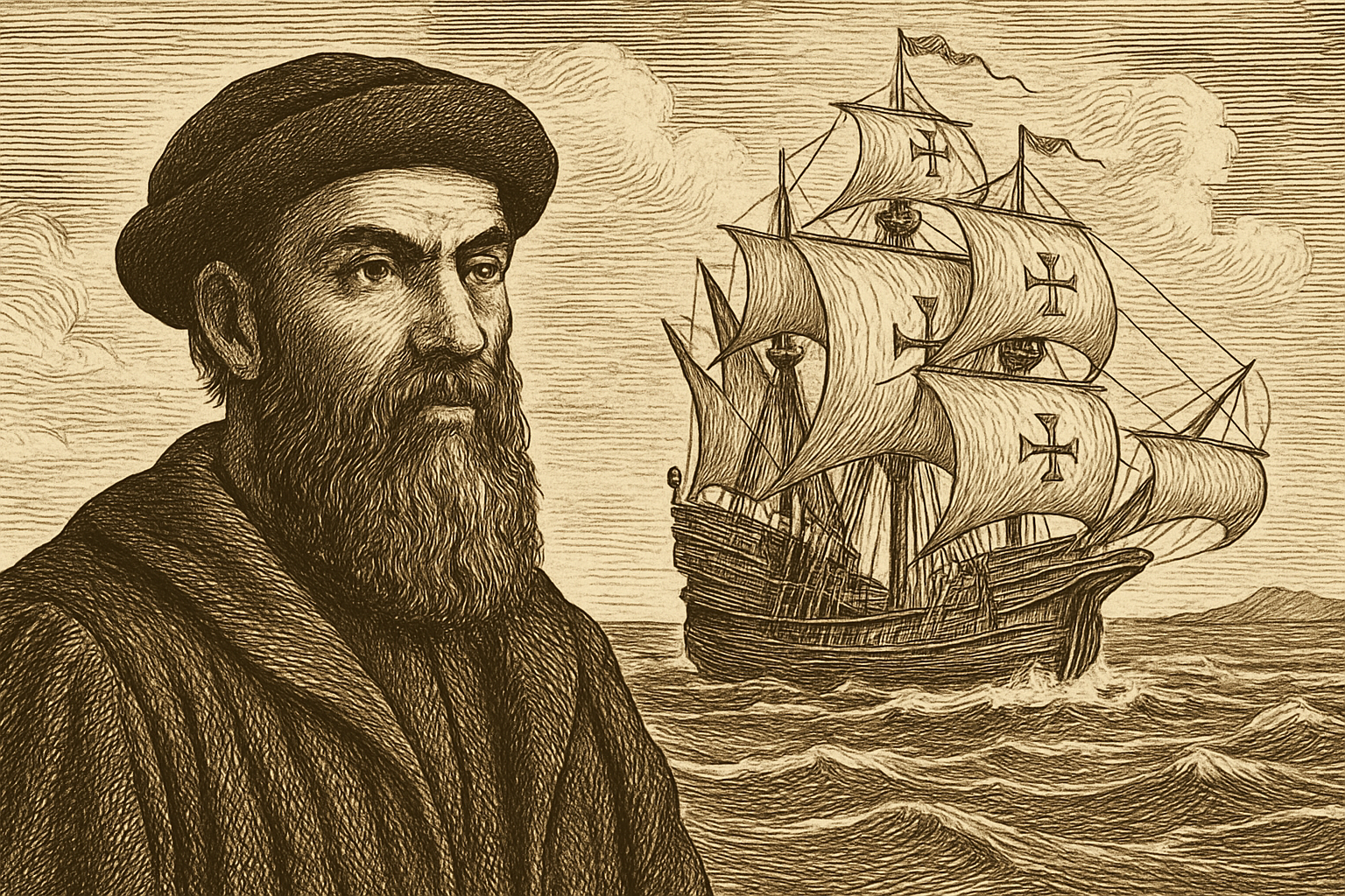 Illustration de Magellan - Le premier tour du monde de Gérard Soncarrieu