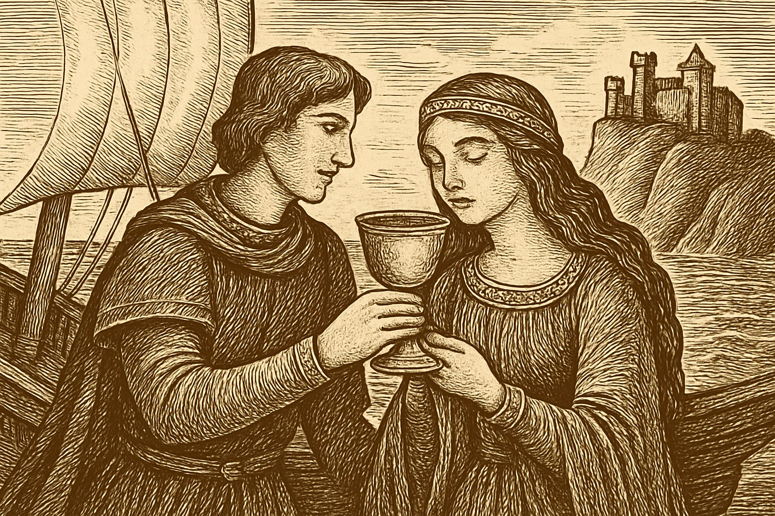 Illustration de Tristan et Iseult de Anne Jonas
