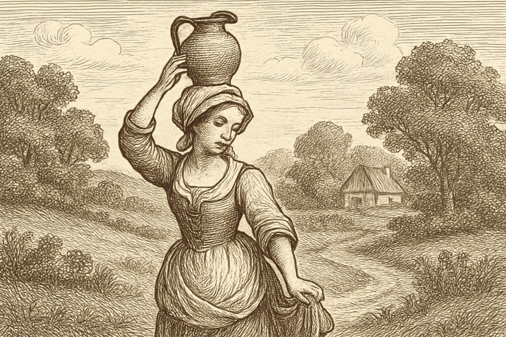 Illustration de La Laitière et le Pot au lait de Jean de La Fontaine