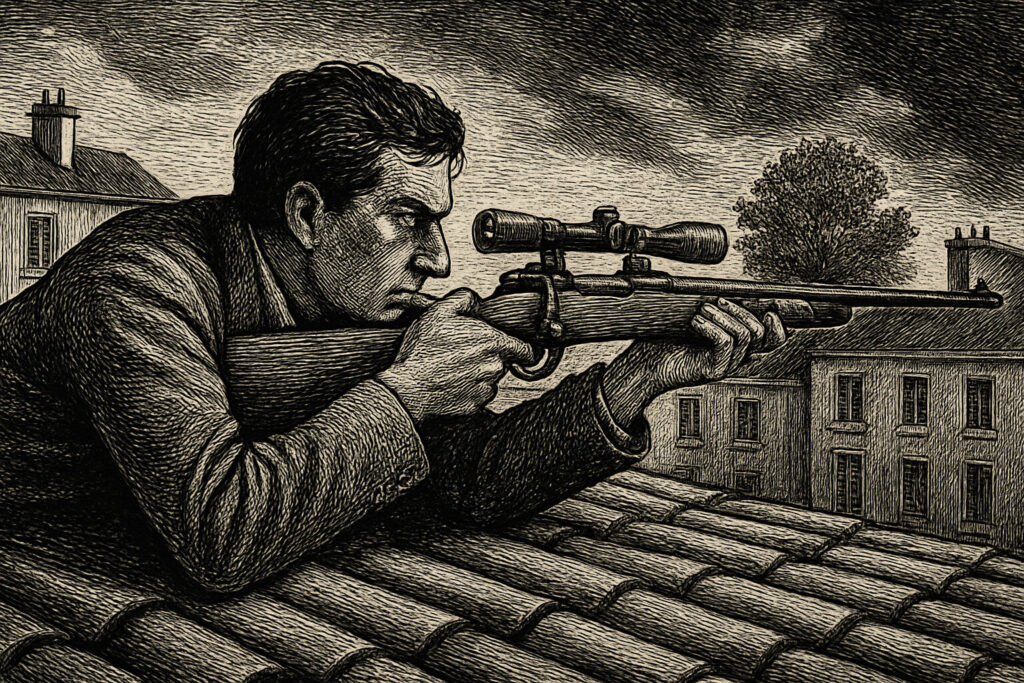 Illustration de La position du tireur couché de Jean-Patrick Manchette