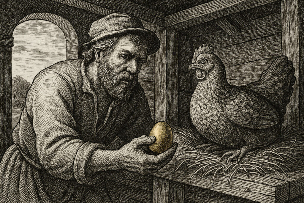 Illustration de La Poule aux œufs d'or de Jean de La Fontaine