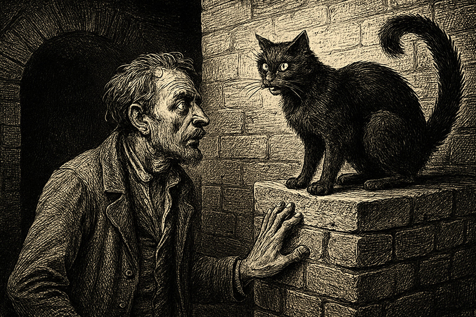 Illustration de Le Chat noir de Edgar Allan Poe
