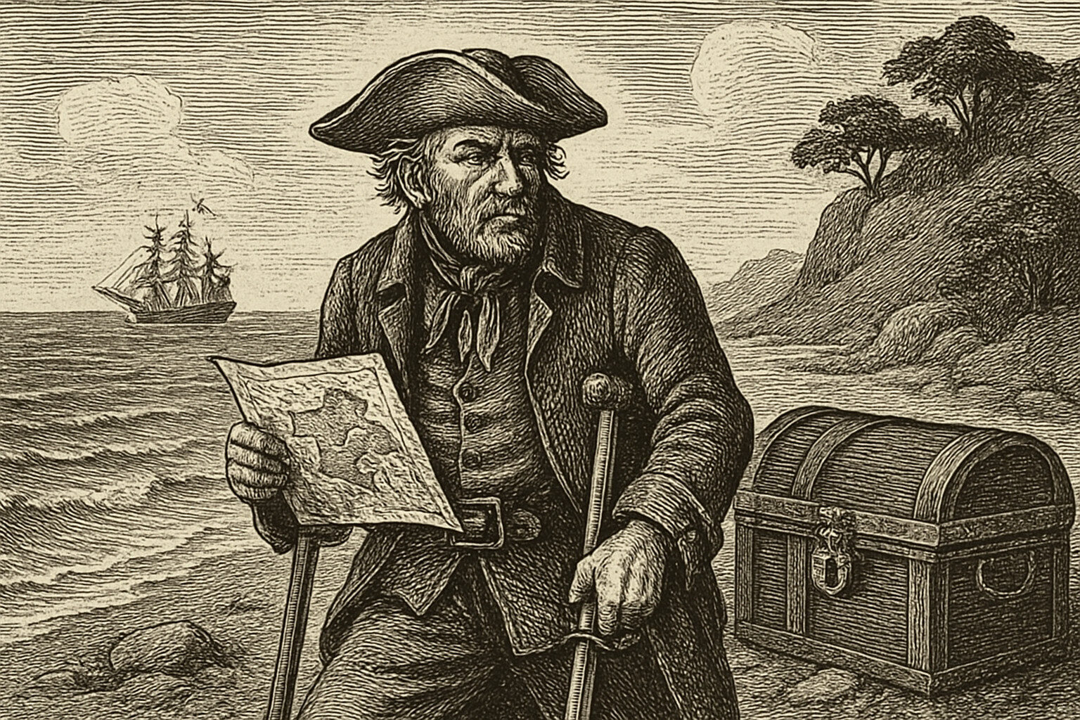 Illustration de L'Île au trésor de Robert Louis Stevenson