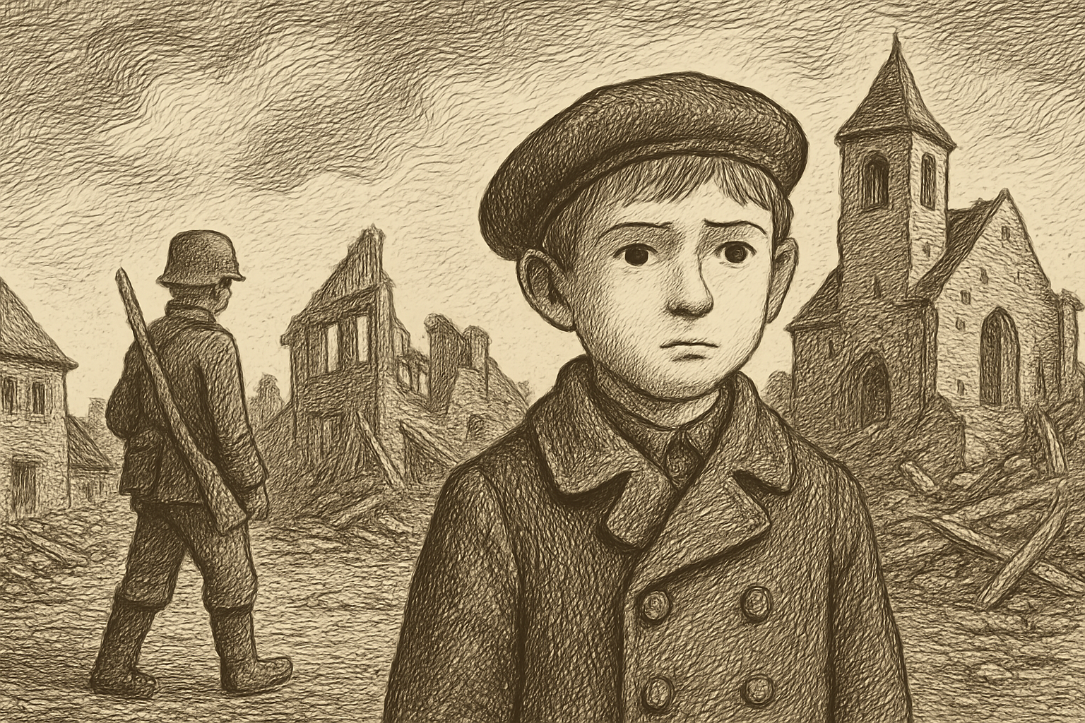 Illustration de À la guerre comme à la guerre : Dessins et souvenirs d'enfance de Tomi Ungerer