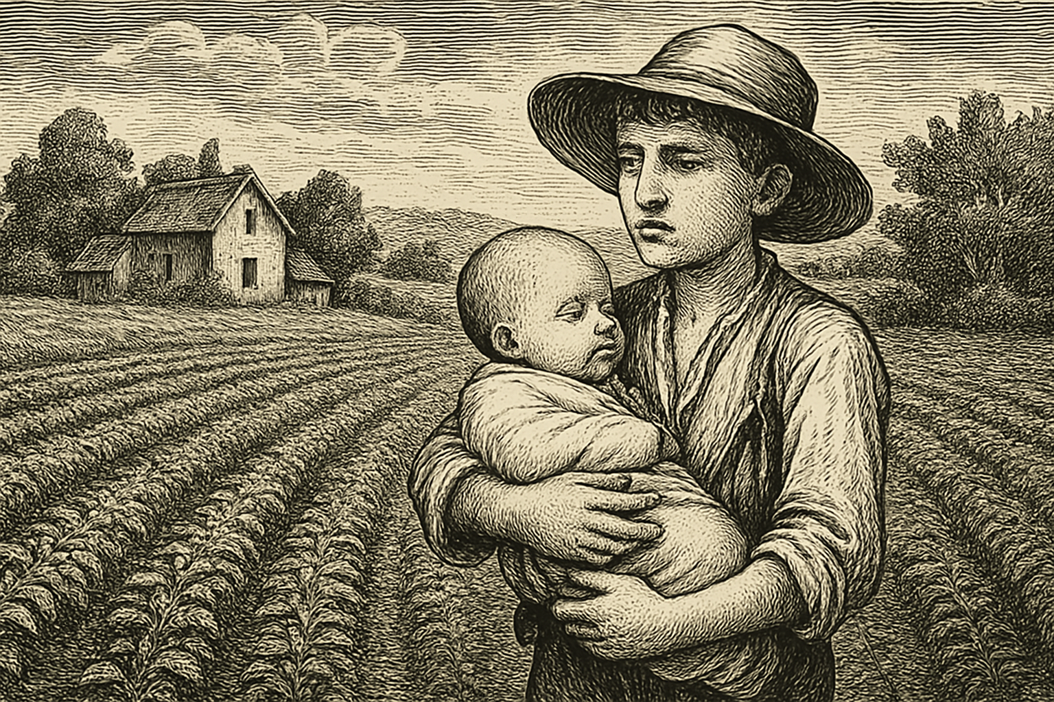 Illustration de Aux champs de Guy de Maupassant