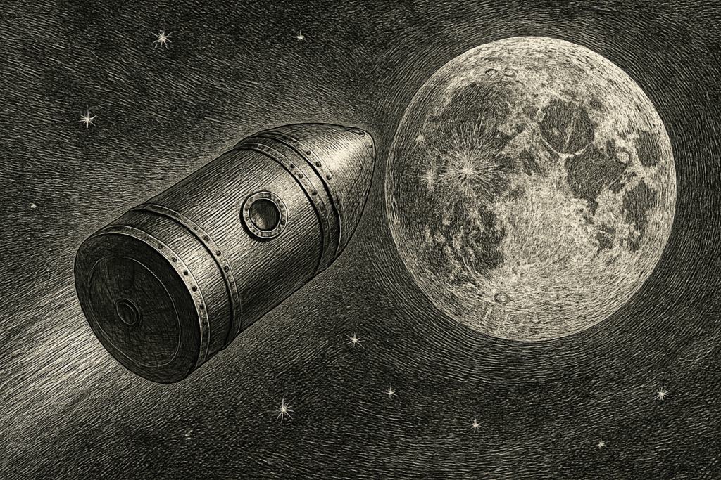 Illustration de De la Terre à la Lune de Jules Verne