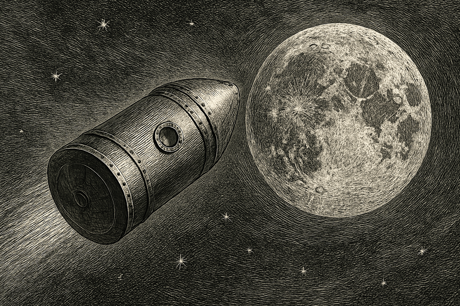 Illustration de De la Terre à la Lune de Jules Verne