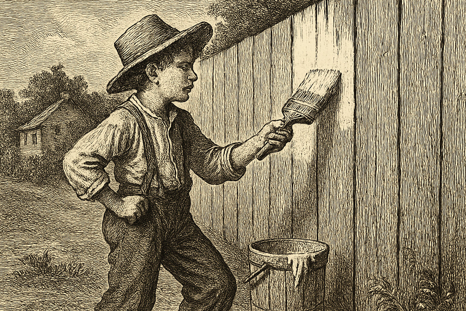 Illustration de Les Aventures de Tom Sawyer de Mark Twain