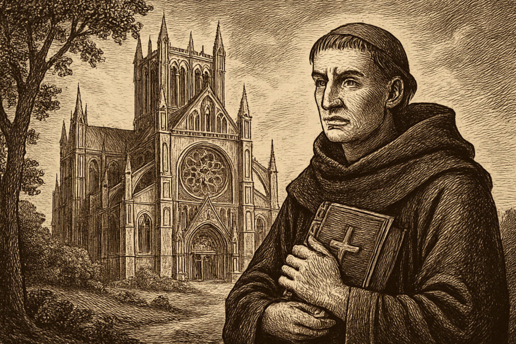 Illustration de Les Piliers de la Terre de Ken Follett