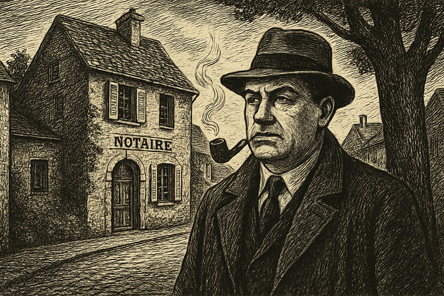 Illustration de Maigret et le notaire de Châteauneuf de Georges Simenon