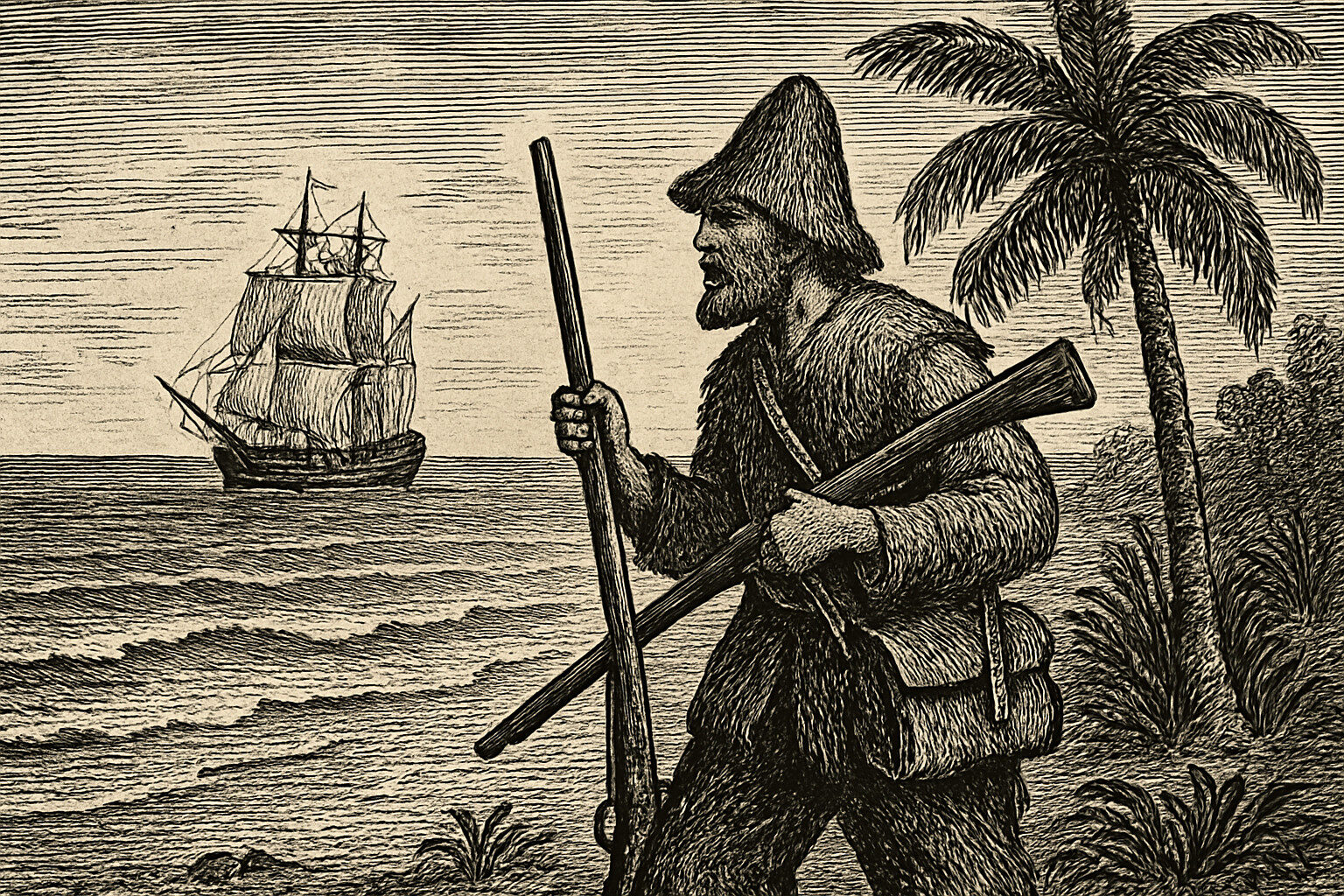 Illustration de Robinson Crusoé de Daniel Defoe