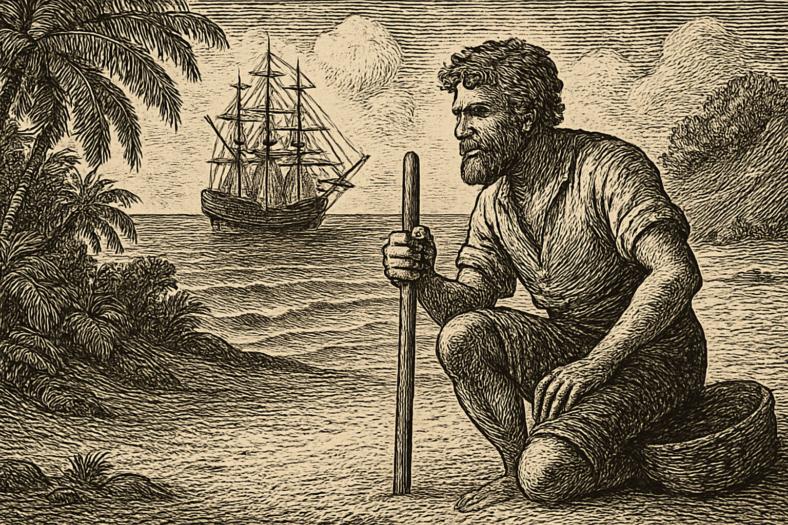 Illustration de Vendredi ou la vie sauvage de Michel Tournier