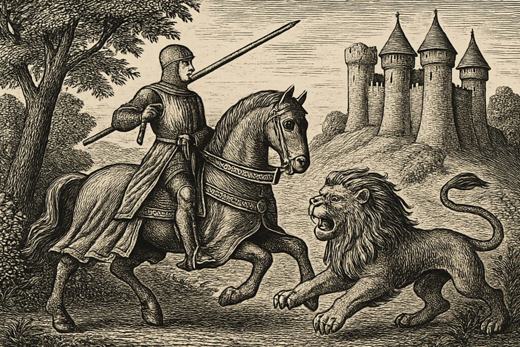 Illustration de Yvain ou le Chevalier au Lion de Chrétien de Troyes
