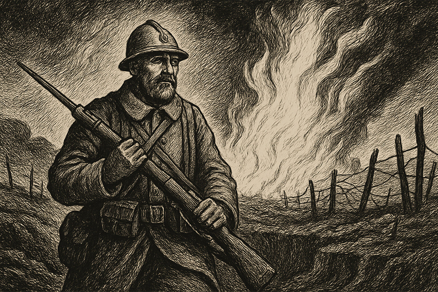 Illustration de Le Feu de Henri Barbusse