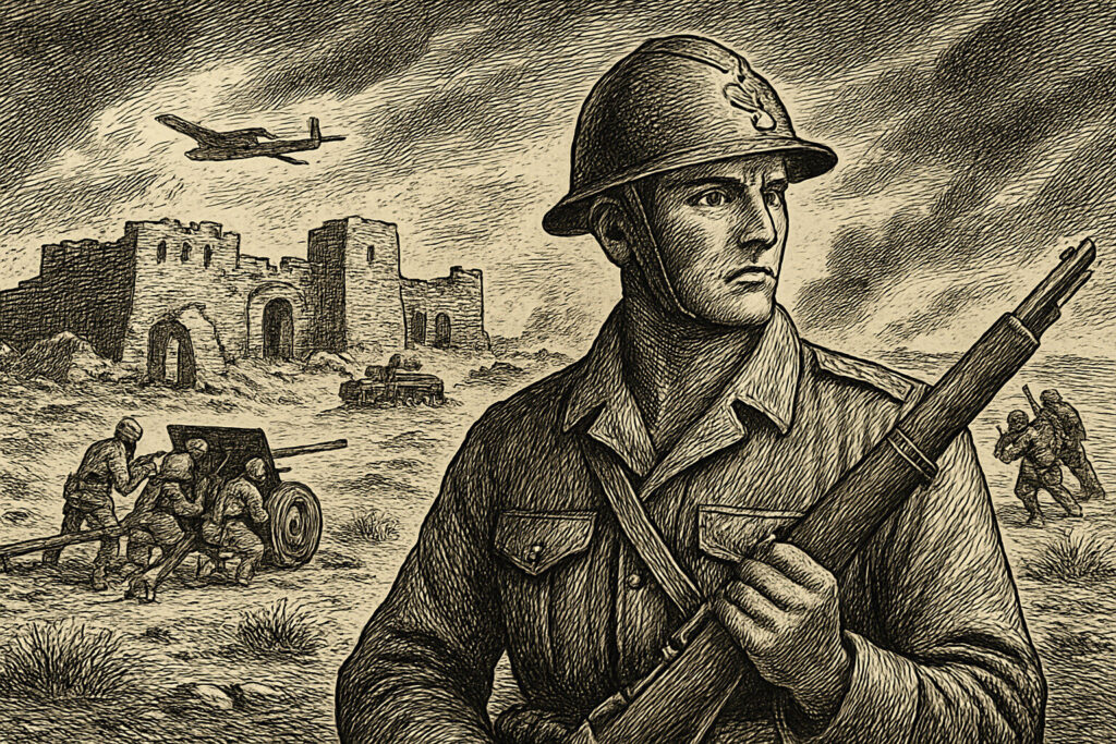 Illustration de La Bataille de Bir Hakeim de Dominique Lormier