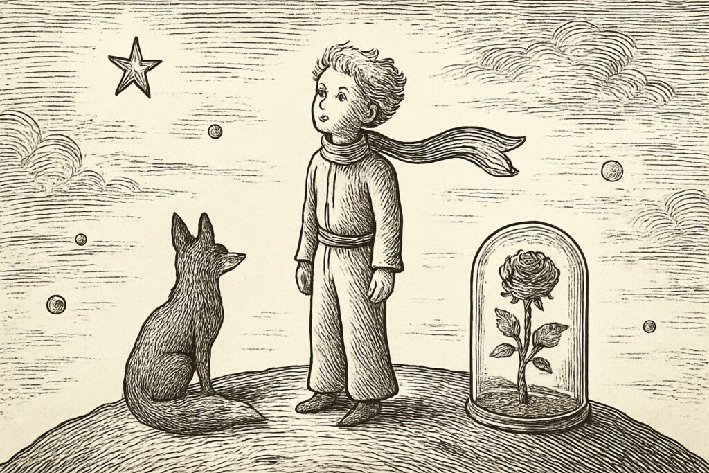 Illustration de Le Petit Prince résumé de Saint Exupéry