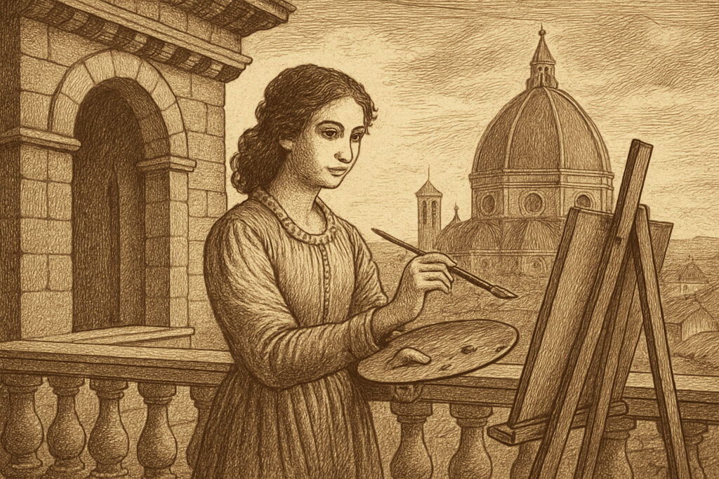 Illustration de La fille au pinceau d'or de Marie Bertherat