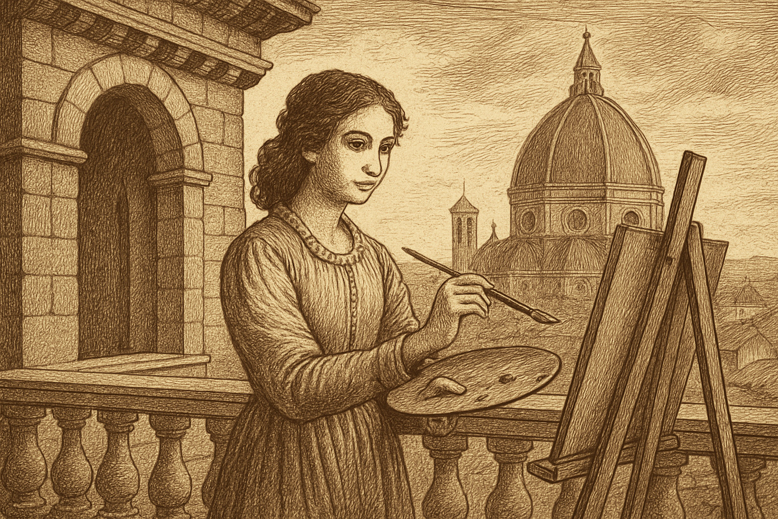 Illustration de La fille au pinceau d'or de Marie Bertherat