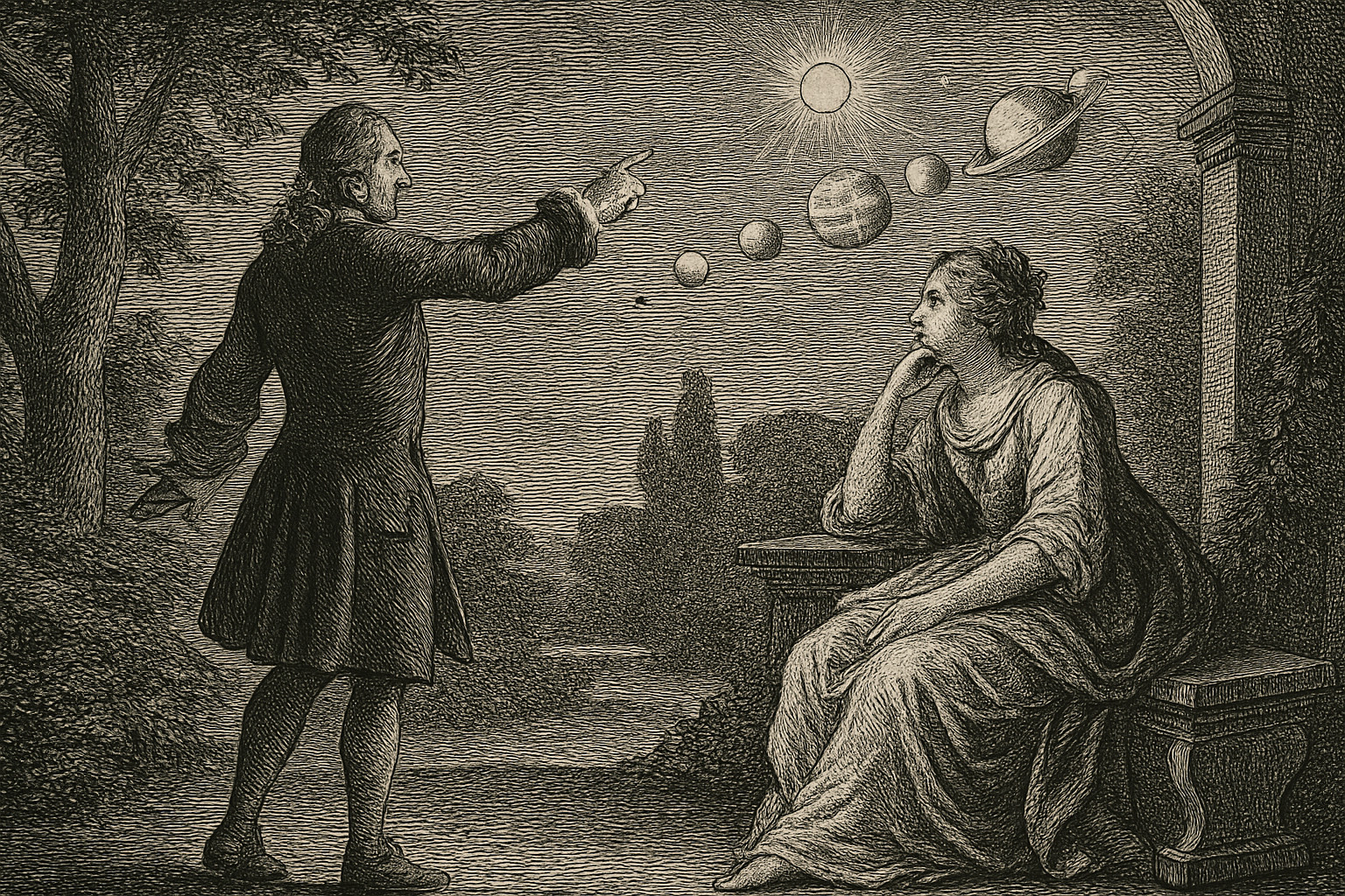 Illustration de Entretiens sur la pluralite des mondes de Bernard Le Bouyer de Fontenelle